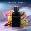 VLONIS WILD ELIXIR fragrance pyramid notes - bergamot pink pepper cinnamon oud sandalwood amber vanilla