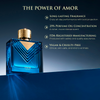 VLONIS AMOR teal blue cologne bottle close-up - everyday office scent for men long lasting