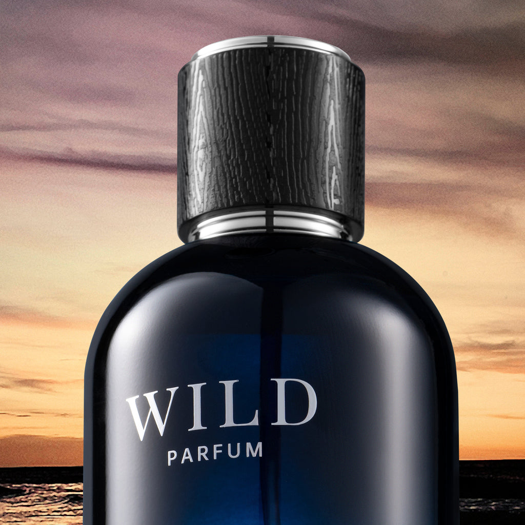WILD fragrance collection display - affordable long lasting fresh men's cologne gift for him