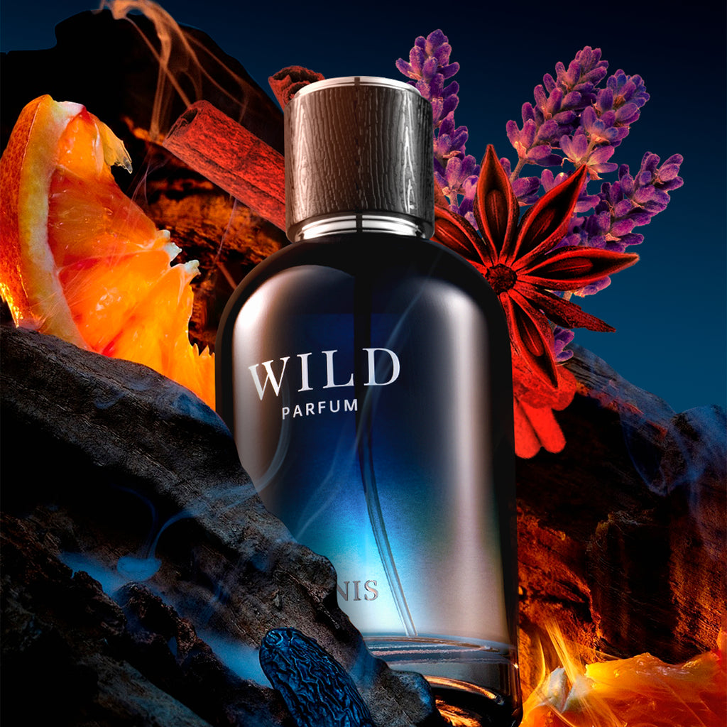 VLONIS WILD Eau de Toilette bottle side view - best blue cologne for men under 50 dollars