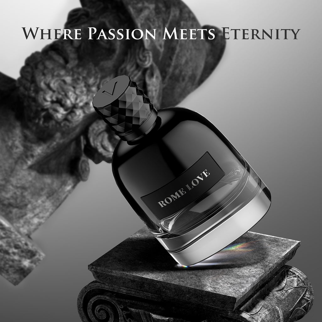 ROME LOVE men's perfume lifestyle photo - elegant evening romantic fragrance Valentine's Day gift